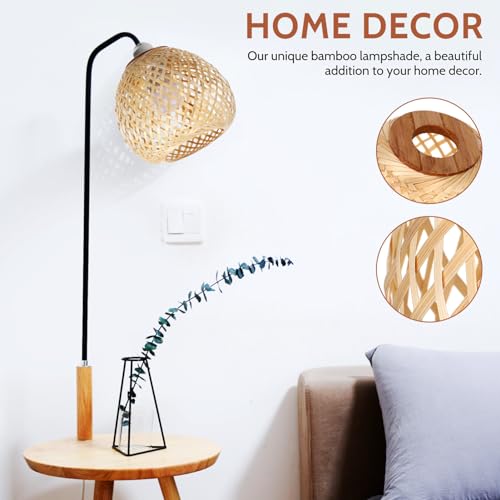 HOLIDYOYO Bamboo Woven Lampshade Handmade Rattan Ceiling Pendant Light Cover Soft Lighting for Living Room Dining Bedroom Decoration - Image 4