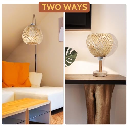 HOLIDYOYO Bamboo Woven Lampshade Handmade Rattan Ceiling Pendant Light Cover Soft Lighting for Living Room Dining Bedroom Decoration - Image 5
