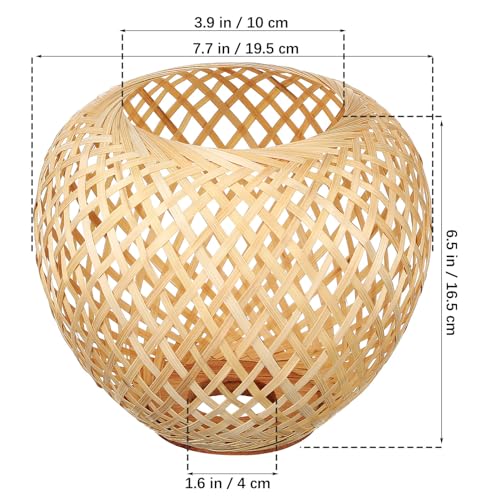 HOLIDYOYO Bamboo Woven Lampshade Handmade Rattan Ceiling Pendant Light Cover Soft Lighting for Living Room Dining Bedroom Decoration - Image 3