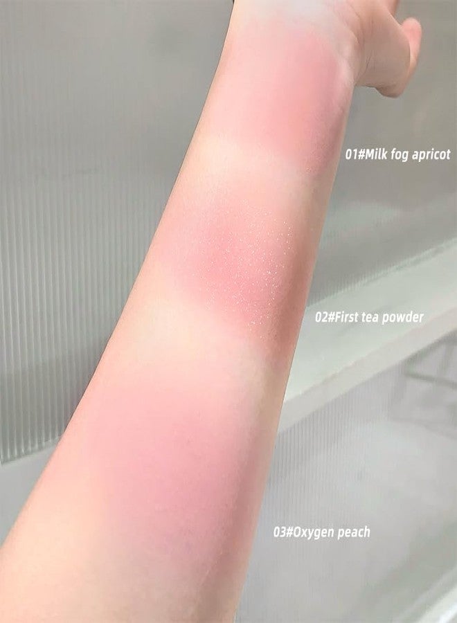 Gege Bear Puff Powder Blush | Lightweight Cloud Touch Formula for Natural Cheek Glow | Built-In Plush Puff Applicator | Flawless Diffused Cheek Tint | Cute Gradient Packaging Inspired by Dreamy Kawaii Aesthetic (01# Milk Fog Apricot, 6g) - Image 2