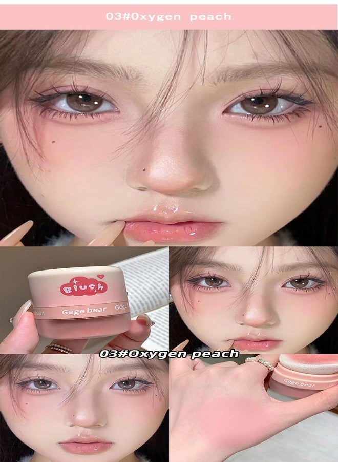 Gege Bear Puff Powder Blush | Lightweight Cloud Touch Formula for Natural Cheek Glow | Built-In Plush Puff Applicator | Flawless Diffused Cheek Tint | Cute Gradient Packaging Inspired by Dreamy Kawaii Aesthetic (01# Milk Fog Apricot, 6g) - Image 5