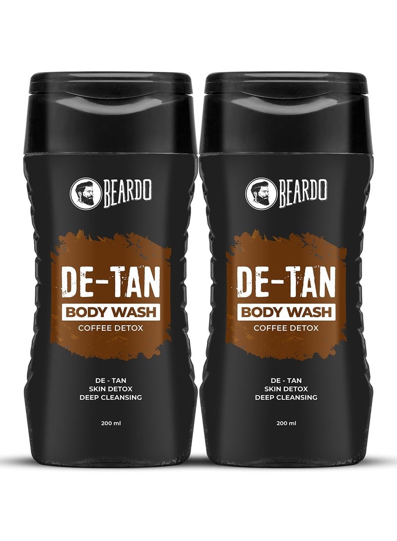 Beardo De-Tan Body Wash for Men 200ml (Pack of 2) Tan Removal Caffeine Body Wash With Coffee and Aloe Extracts For Body and Face Refreshing Fragrance - Image 1