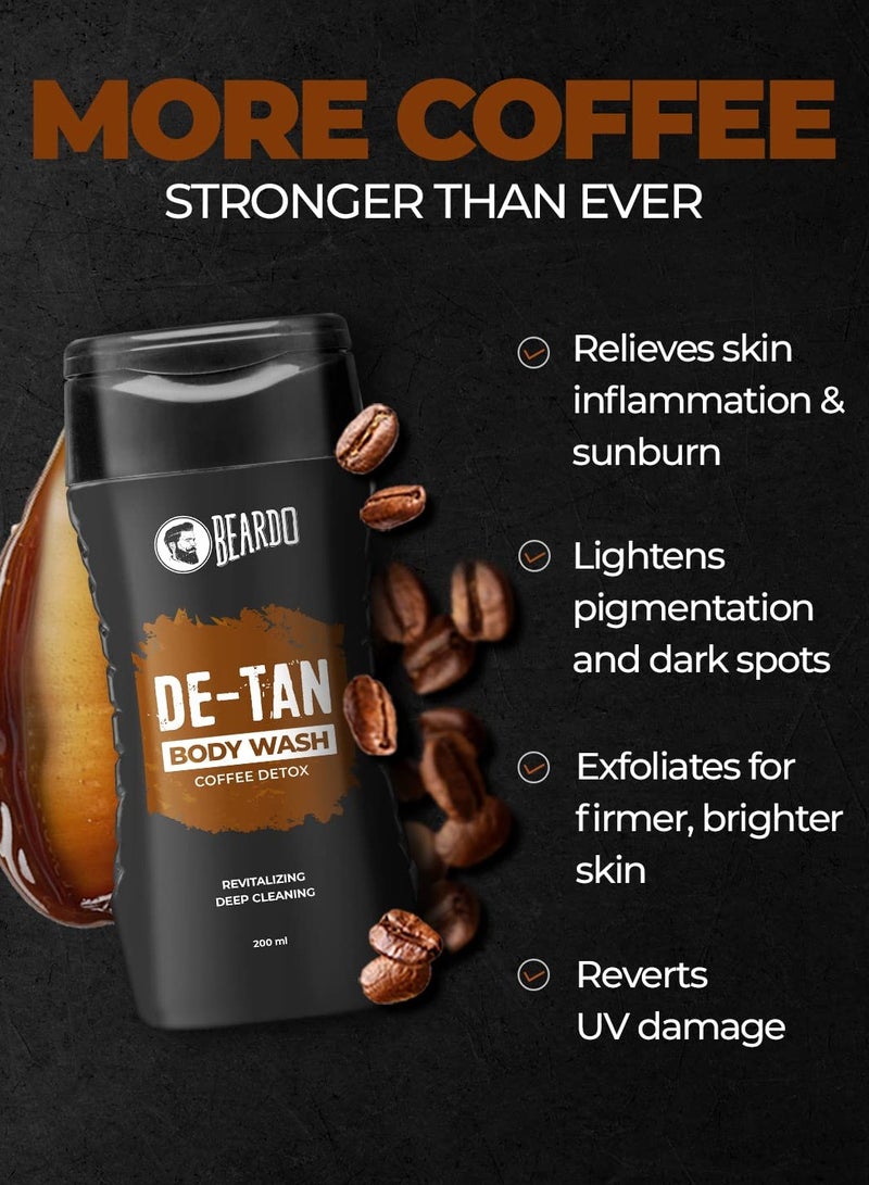 Beardo De-Tan Body Wash for Men 200ml (Pack of 2) Tan Removal Caffeine Body Wash With Coffee and Aloe Extracts For Body and Face Refreshing Fragrance - Image 3