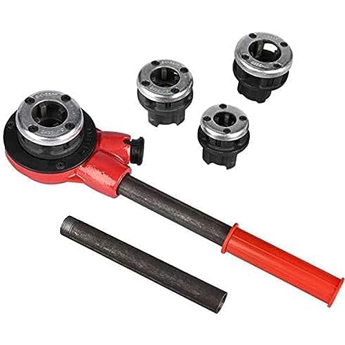Yuudar Manual Pipe Threader Tool Kit w/ 4 Dies Set + Ratchet Handle + Case 4 Dies Pipe Threading Kits 1/2" 3/4" 1" 1-1/4" - Image 1