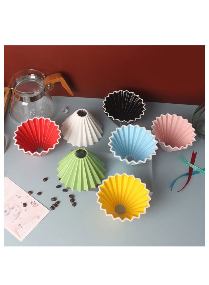 Captaintech Ceramic Coffee Dripper Origami Style Cone Filter Cup Reusable Pour Over Cafe Dripper for Home Office Restaurants 1 To 4 Cups - Image 5