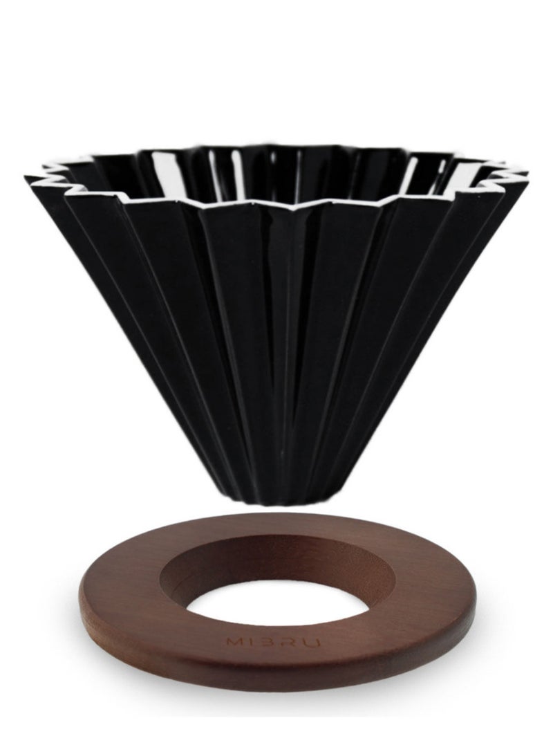 Captaintech Ceramic Coffee Dripper Origami Style Cone Filter Cup Reusable Pour Over Cafe Dripper for Home Office Restaurants 1 To 4 Cups - Image 1