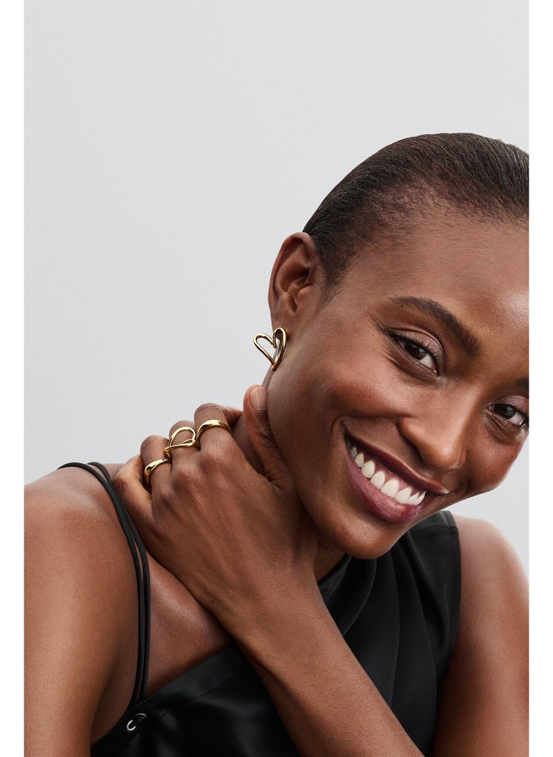 PANDORA Organically Shaped Heart Hoop Earrings  - Image 3