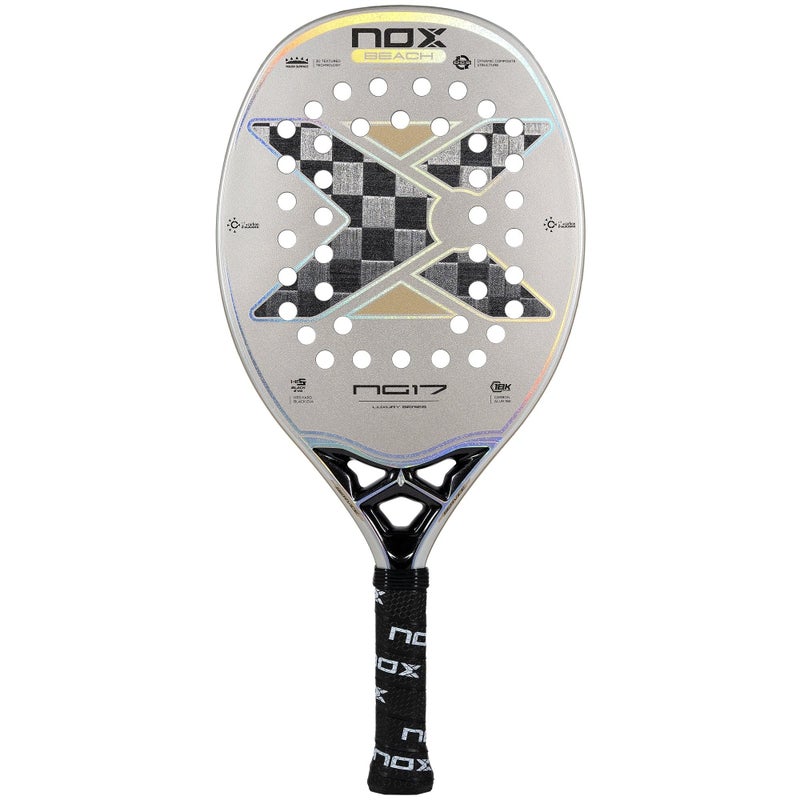 NOX Beach Tennis Racket NG17 Luxury 2023 HighPerformance Beach Tennis Paddle 18K Aluminized Carbon wHR3 Black Eva Core Exclusive Spin Dynamic Composite Structure Rough Surface for Extra Spin - Image 2
