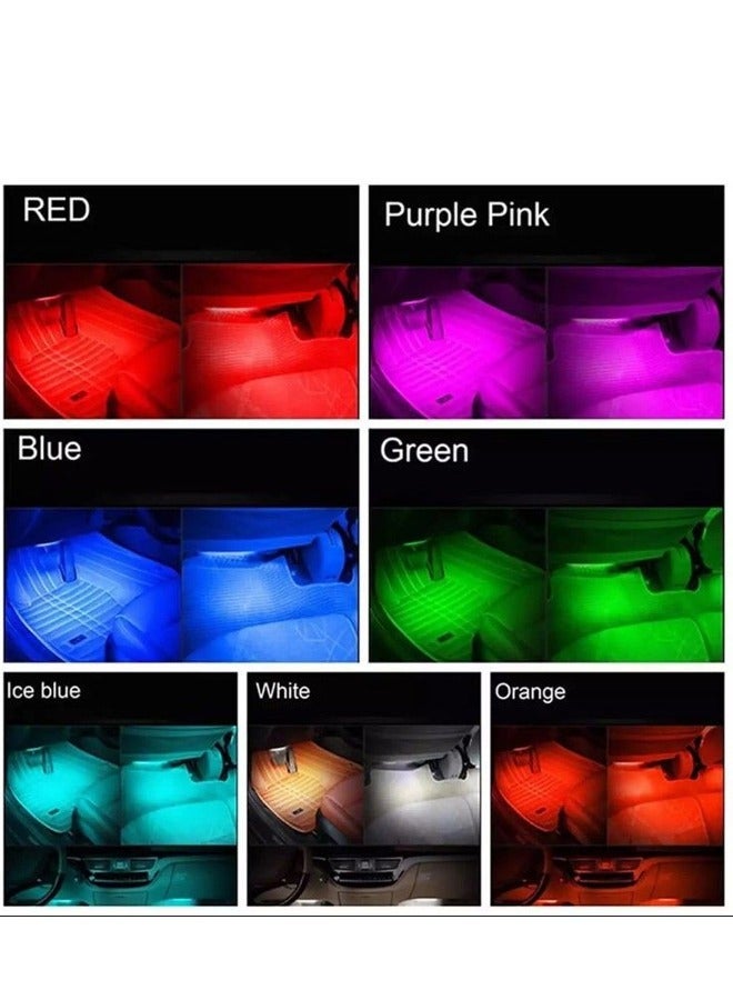 MUNTAQI 4 LED Interior Car Lighting Strip With IR Remote Controller Multicolour Car LED Strip Light Changes With Music - Image 5