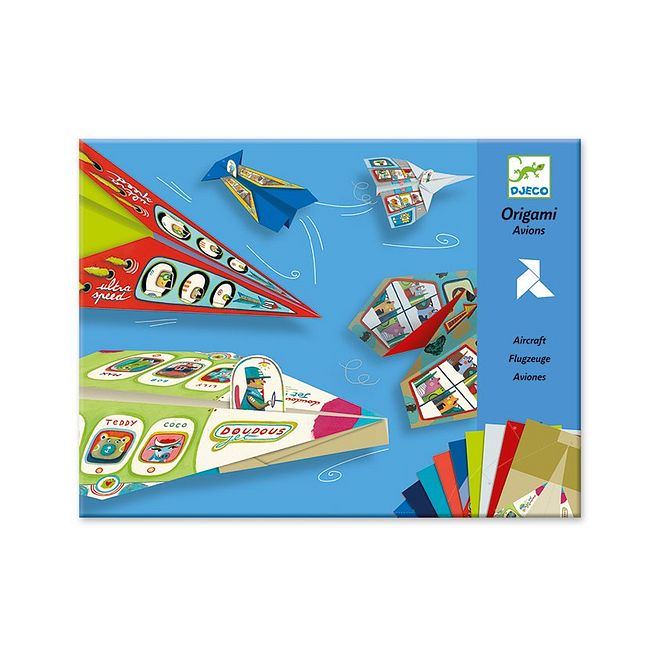 Djeco Origami Planes Kit for Beginners - 20 Pre-printed Designs, Ages 7+, Creative Paper Folding Art, 30.5 x 23.9 x 1 cm Pack - Image 1