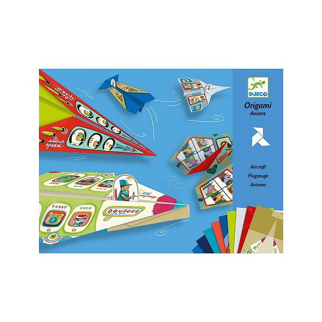 Djeco Origami Planes Kit for Beginners - 20 Pre-printed Designs, Ages 7+, Creative Paper Folding Art, 30.5 x 23.9 x 1 cm Pack - Image 2