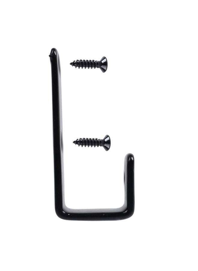 Geesatis 2 Pcs Bed Ladder Hooks Utility Hooks Hanger J Hooks Heavy Duty Metal PVC Coated for Bed Decoration Hook Tool, with Mounting Screws, Black, Inside 1"/25mm - Image 3