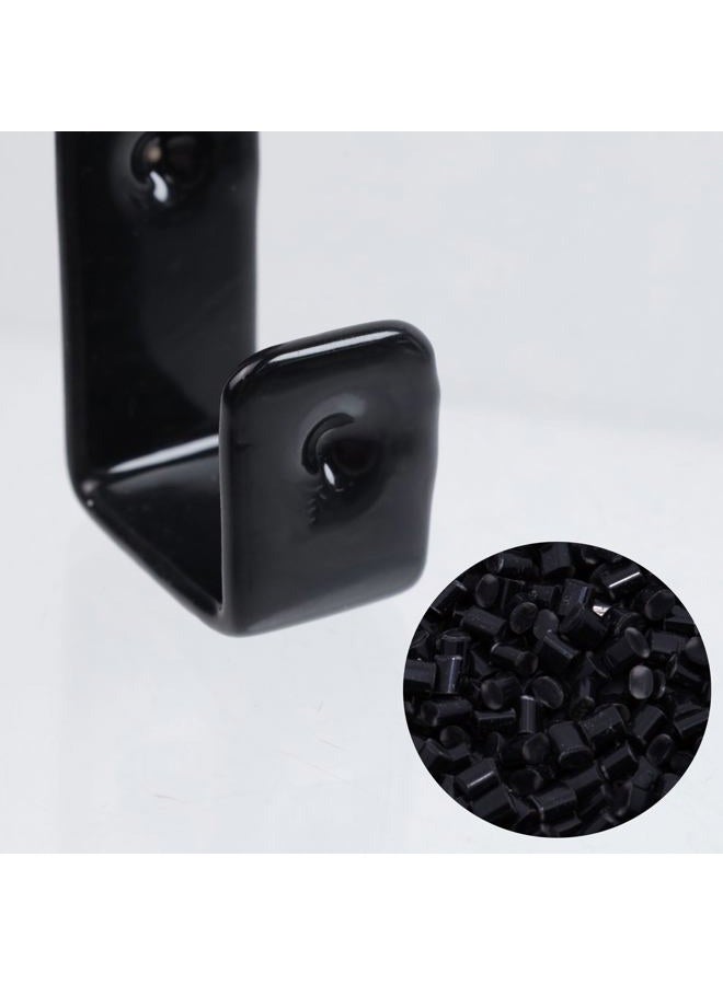 Geesatis 2 Pcs Bed Ladder Hooks Utility Hooks Hanger J Hooks Heavy Duty Metal PVC Coated for Bed Decoration Hook Tool, with Mounting Screws, Black, Inside 1"/25mm - Image 5