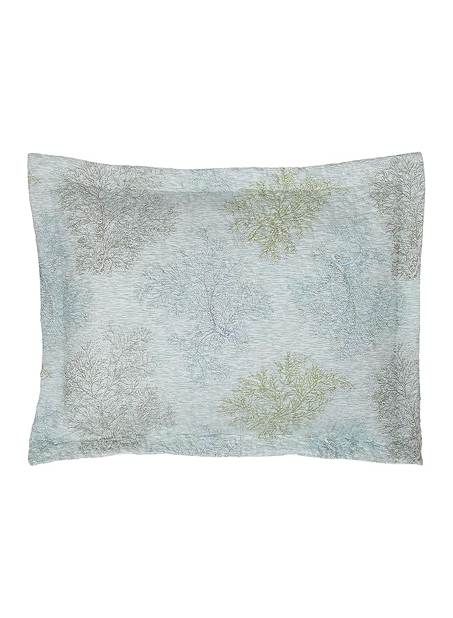 LAURA ASHLEY Twin Quilt Set Reversible Cotton Bedding With Matching Sham Pre Washed Home Decor For Added Softness Saltwater Blue Twin - Image 4