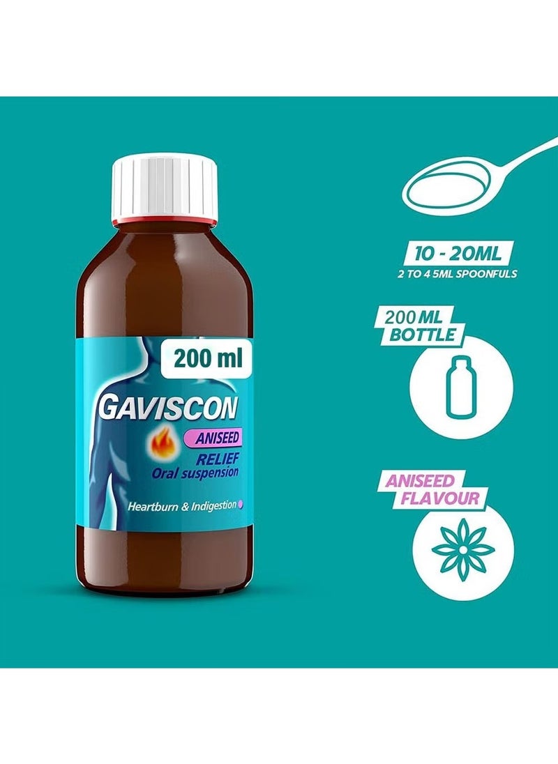 GAVISCON Original Aniseed Liquid gaviscon 200ml  - Image 2