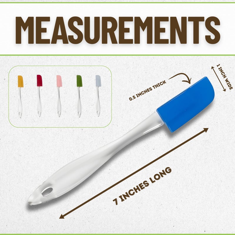 Evelots Set of 6 Mini Silicone Spatulas for Kitchen Cooking & Baking, Small Silicone Cooking Utensils, Heat Resistant BPA Free - Up To 446 Degrees - Image 4