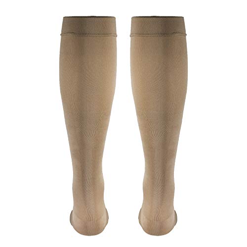Truform Women's Compression Stockings, 20-30 mmHg, Knee High Length, Open Toe, Opaque, Beige, Small - Image 4