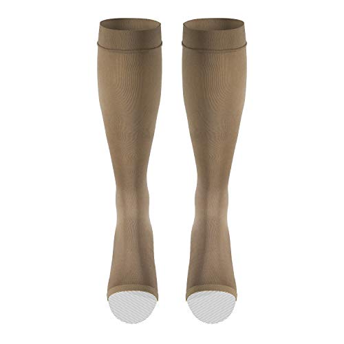 Truform Women's Compression Stockings, 20-30 mmHg, Knee High Length, Open Toe, Opaque, Beige, Small - Image 3