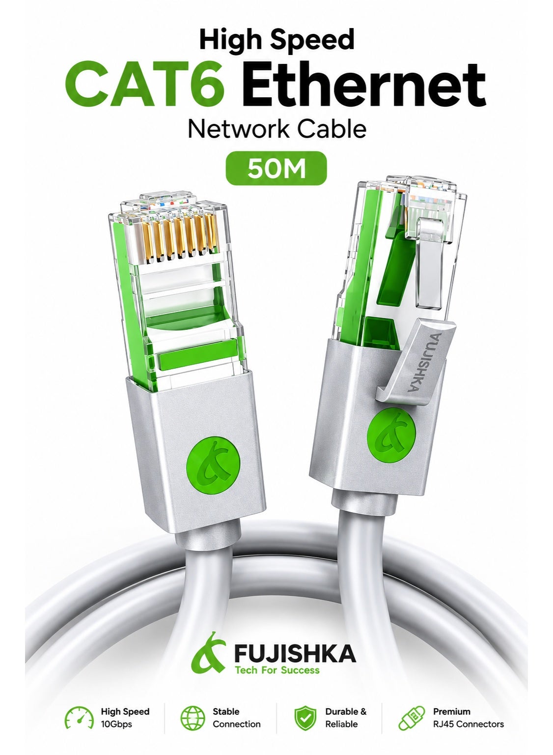 fujishka Fujishka CAT6 Ethernet Network Cable 50m 50 M Z7FF675D94C3EFEF87ED9Z