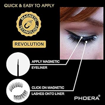 Phoera AQUAPURITY PHOERA MAGNETIC LIQUID EYELINER FOR MAGNETIC LASHES WATERPROOF STRONG HOLD WIND RESISTANT UK MAGNETIC LIQUID LINER - Image 3