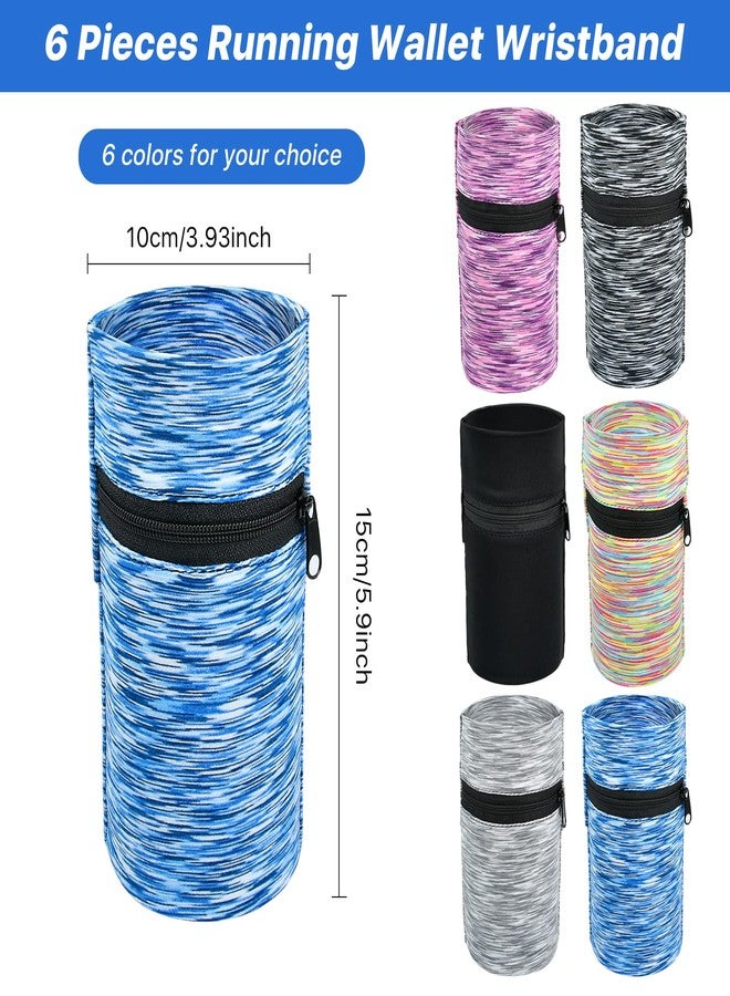 Worldity 6 Pieces Wrist Wallet Running Wallet Wristband Wrist Wallets for Women Men Wrist Pouch Zipper Wrist Wallet for Running Walking Hiking Jogging Travel - Image 3