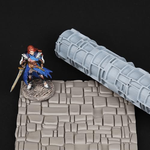 AUSPDICE RPG Terrain Texture Roller Exquisite Board Game Accessory Perfect for DND 28mm Miniature with 16 Unique Styles S412F Stone Texture - Image 1
