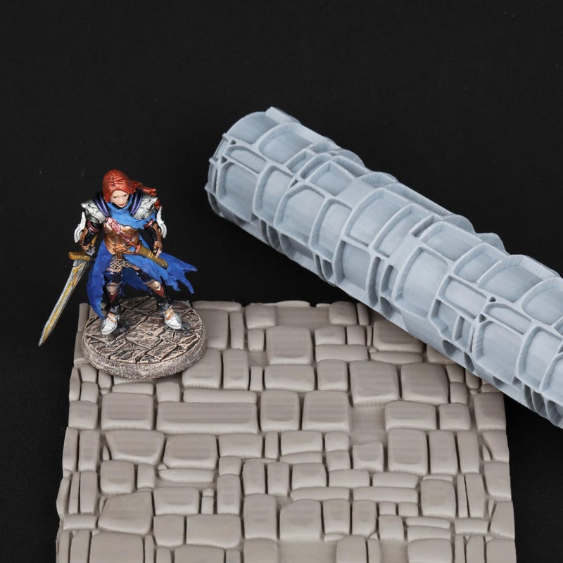 AUSPDICE RPG Terrain Texture Roller Exquisite Board Game Accessory Perfect for DND 28mm Miniature with 16 Unique Styles S412F Stone Texture - Image 3
