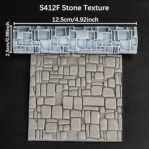 AUSPDICE RPG Terrain Texture Roller Exquisite Board Game Accessory Perfect for DND 28mm Miniature with 16 Unique Styles S412F Stone Texture - Image 5