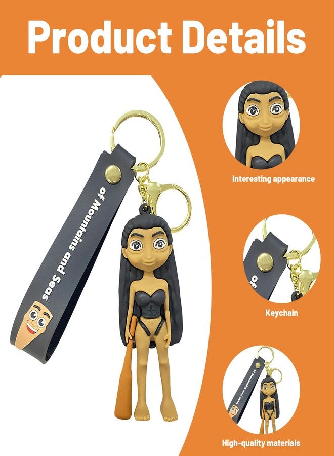 Buildcon 2 Pcs Keychain Set Including Hunter Girl and Airplane Crocodile, Cartoon Character Keychain for Bike Men and Car, Bag Charms and Key Chain for Girls Cute, Unique Gift for Most Occasions - Image 3