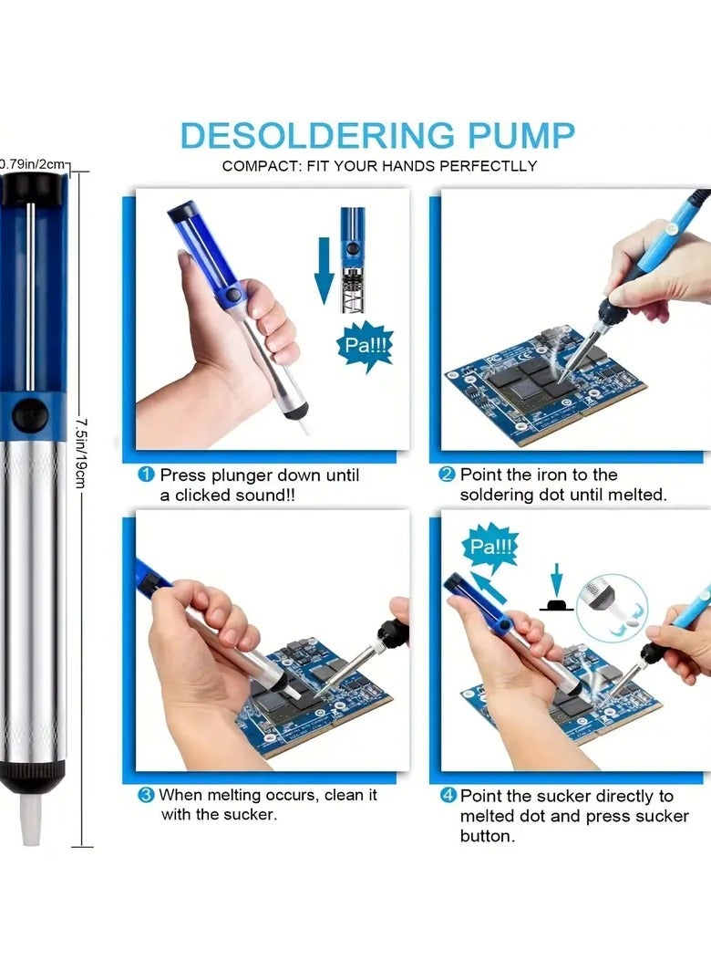 اكس برو 5 مجموعة أدوات إصلاح الأجهزة الإلكترونية مع مكواة بدرجة حرارة قابلة للتعديل بقوة 60 وات، ومقياس متعدد رقمي، ومقبض من مادة البولي فينيل كلوريد غير قابل للانزلاق، ومقبس قياسي أوروبي مزود بالطاقة 220-240 فولت وأدوات إصلاح دقيقة لصيانة الدوائر - Image 3