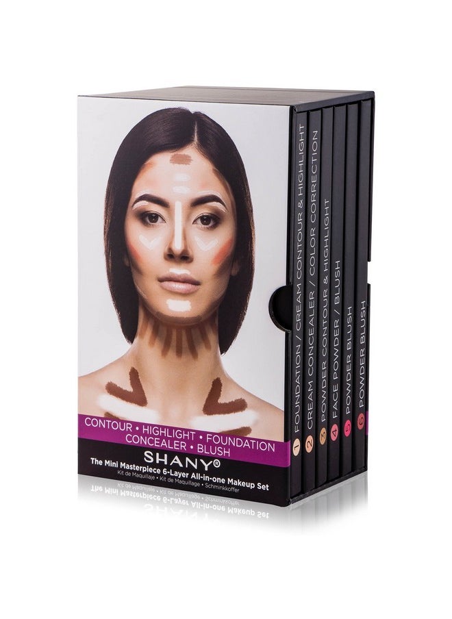 Shany The Mini Masterpiece 6 Layers Foundation, Concealer, Camouflage, Contour, Blush Palette  - Image 1