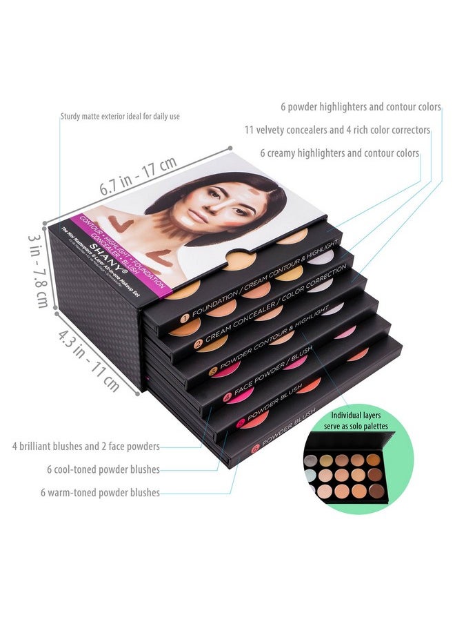 Shany The Mini Masterpiece 6 Layers Foundation, Concealer, Camouflage, Contour, Blush Palette  - Image 3