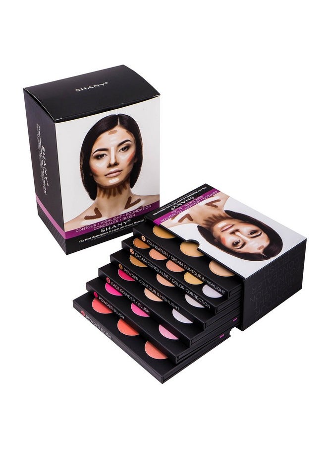 Shany The Mini Masterpiece 6 Layers Foundation, Concealer, Camouflage, Contour, Blush Palette  - Image 4