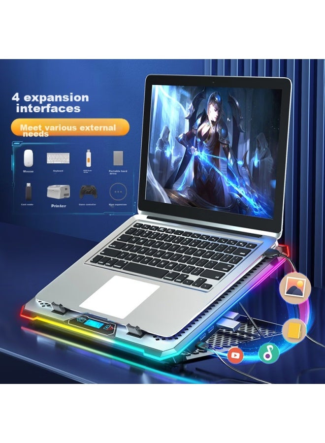 ICE COOREL Kuorui Bingzun K15 Laptop Stand And Cooling Pad, Stand With Hub Expansion Usb 3.0 Hub, Adjustable Speed With Rgb Lighting, Compatible With Huawei/lenovo/mechanical Keyboard - Image 3