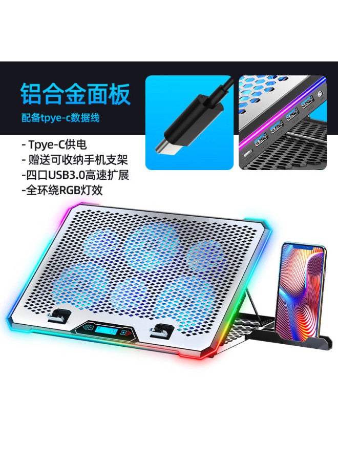 ICE COOREL Kuorui Bingzun K15 Laptop Stand And Cooling Pad, Stand With Hub Expansion Usb 3.0 Hub, Adjustable Speed With Rgb Lighting, Compatible With Huawei/lenovo/mechanical Keyboard - Image 2