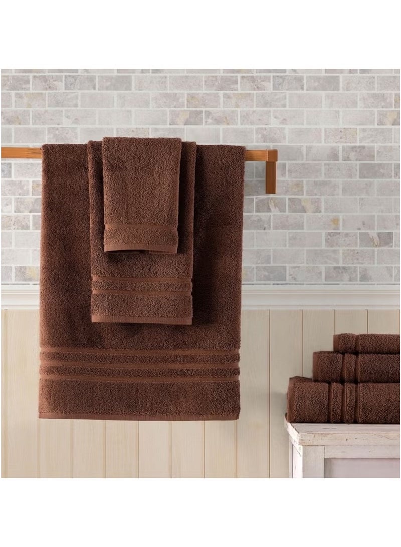 Huitich 6-Piece Pure Cotton Bath Towel Set – Brown  - Image 5