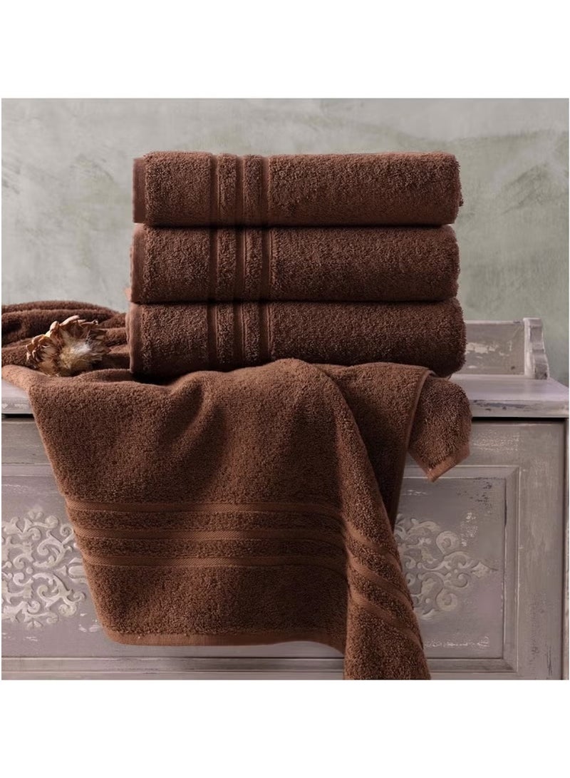 Huitich 6-Piece Pure Cotton Bath Towel Set – Brown  - Image 2