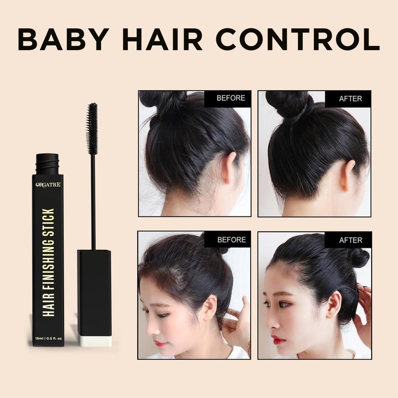Orgatre Hair Finishing Stick For Frizzy Hair Anti Flyaway For Smooth NonGreasy And NonSticky Look Hair Finishing Cream To Fix Fizzy Baby Hairs Pack Of 3Unscented3 Count - Image 4