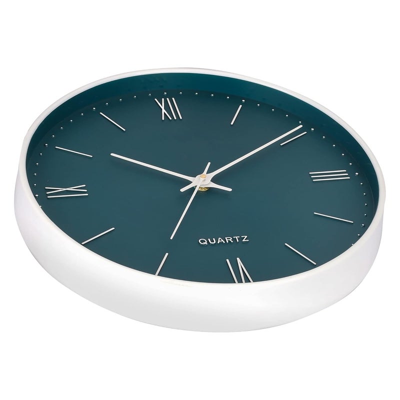 UmI. Umi 12 Inches Non Ticking Silent Quartz Round Designer Plastic Bold Number Wall Clock for Home Kitchen Bedroom Hall Living Room Office Roman Number_Green - Image 3