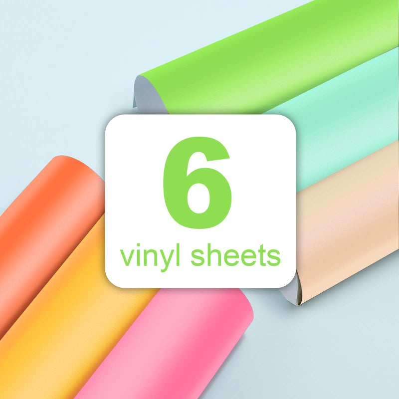 TECKWRAP Glow in Dark Matte Neon Adhesive Craft Vinyl Precut Sheets 12" x 12" 6 Sheets/Pack for Craft Cutters,Sign Plotters - Image 4