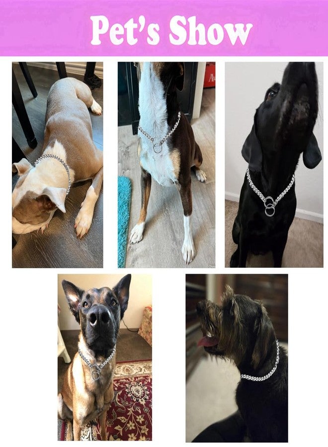 WeimoMonkey Dog Collar Medium, Dog Chain Collars Slip P Chain Metal Link Training Heavy Duty Martingale Dog Collar for XS Small Medium Large Big XL Breed Dogs, M - Image 2