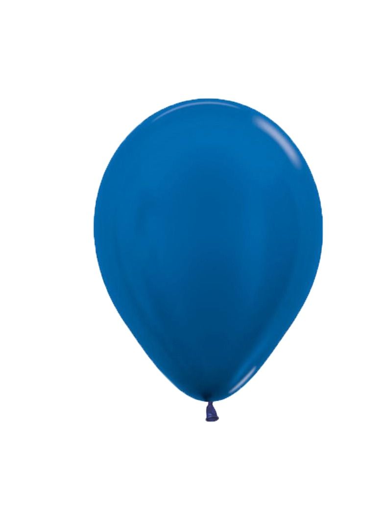 Sempertex 50 pcs, 12" Round Balloons, Metallic Pearl Blue, Latex Balloons - Image 1