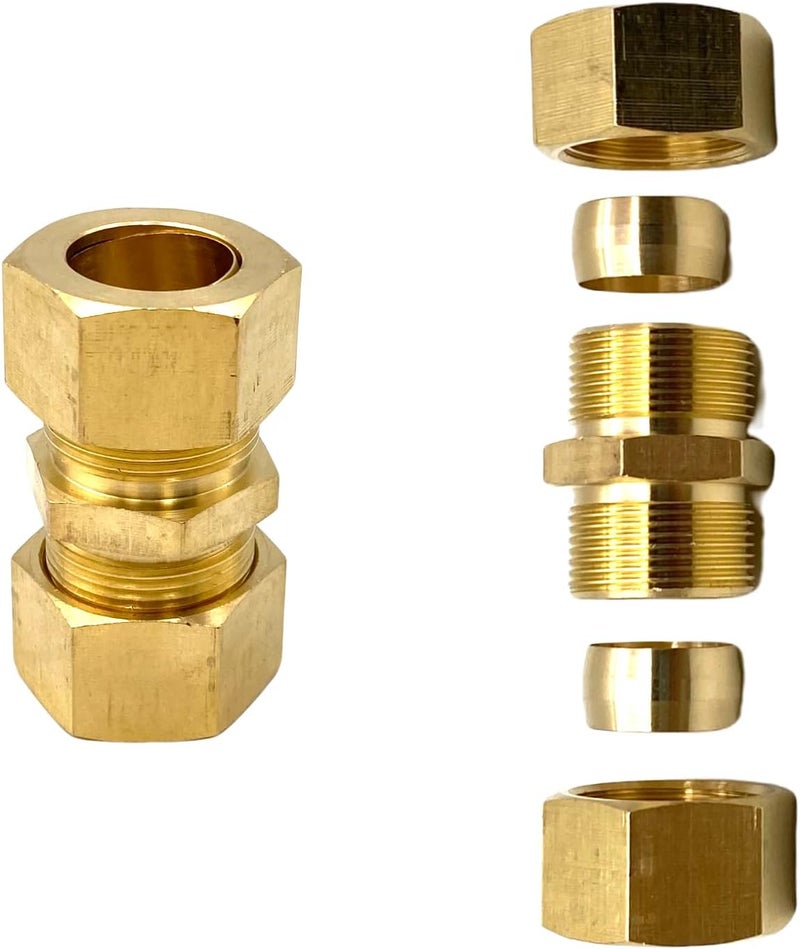 Bumugufu موصل ضغط موحد 3/4 بوصة OD إلى 3/4 بوصة OD، تركيب ضغط نحاسي 3/4" × 3/4" للتبريد، الماء، الغاز النفطي، والأنظمة الهيدروليكية - Image 5