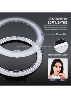 FARROBIZZ Ring Light Kit: 18"/45cm Outer 55W 5600K Dimmable LED Ring Light, Light Stand, Carrying Bag for Camera, Smartphone, YouTube, TikTok, Self Portrait Shooting, Black  - Image 4