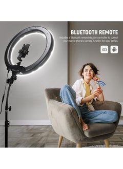 FARROBIZZ Ring Light Kit: 18"/45cm Outer 55W 5600K Dimmable LED Ring Light, Light Stand, Carrying Bag for Camera, Smartphone, YouTube, TikTok, Self Portrait Shooting, Black  - Image 5