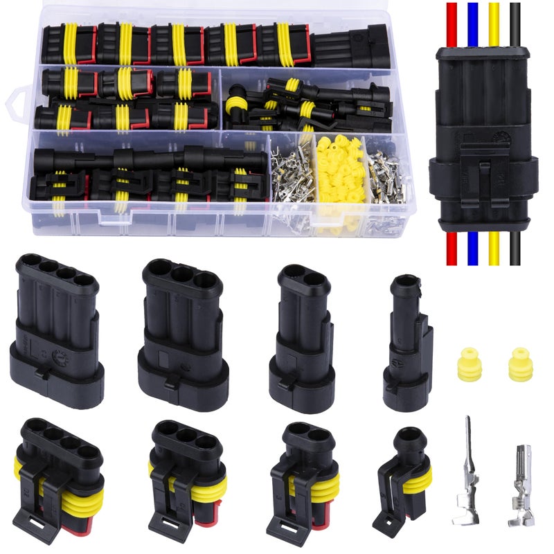 Sixzoo 352 PCS Waterproof Car Electrical Connector Terminals Automotive Connector Kit Wire Connector Plug Kit 1234 Pin Connectors Male and Female for Car Truck Motorcycle Boat Marine - Image 3