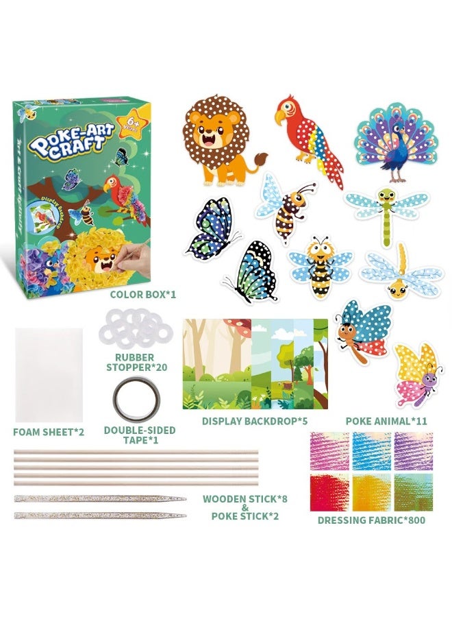 كابسترو مجموعة بوكي للفنون والحرف اليدوية - موضوع الحيوانات | أكثر من 800 قطعة قماش ملونة، 11 مجسم حيوان لطيف ولوحات عرض | عمل يدوي ثلاثي الأبعاد من الإسفنج للأطفال من سن 6 سنوات فما فوق | هدية فنية إبداعية للأولاد والبنات - Image 3