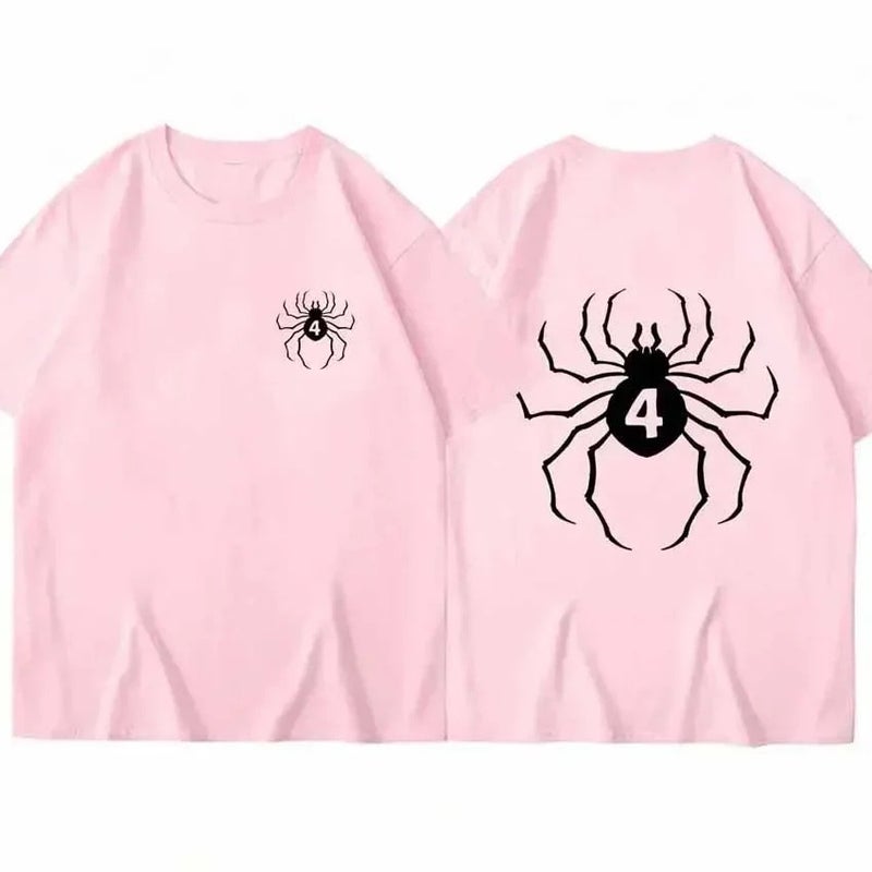 Wish Spider Printed Short-Sleeved T-Shirt Couple Loose Casual Street Trendy Brand Jiugang Printed T-Shirt