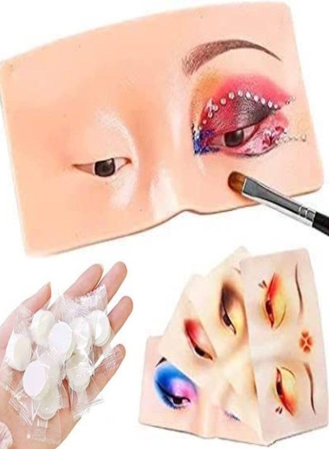 M.S TRADERS Make Up Practice Face Board | Silicon Eye Makeup Practice Skin Board | For Beginners & Makeup Artists (Pack of 1) with 10 Piece Toffee Tissue Paper - Image 1