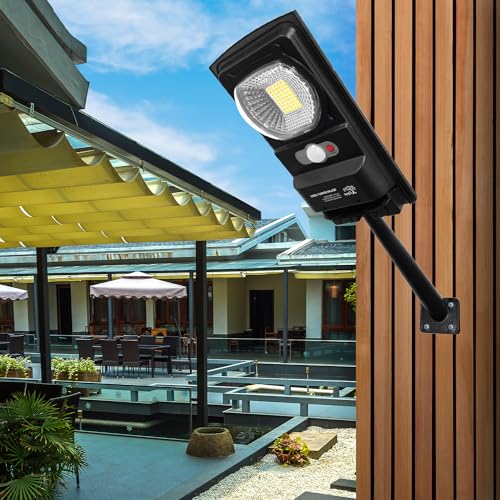 Epyz Solar Light Outdoor 54 Bright White LEDs Light 1 Lighting Modes, Adjustable Solar Panel. Wired Security Solar Powered Lights for Outside Yard [ Cold White Light, Pack of 1 ] - Image 2